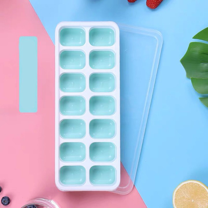 Khay Làm Đá Silicon Có Nắp Đậy Kháng Khuẩn Chống Mùi Tủ Lạnh, Khuôn Làm Đá , Làm Thạch Cao Cấp - BEN