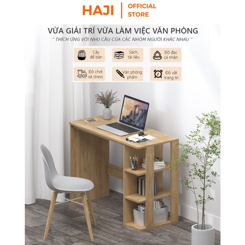 Bàn làm việc kèm giá sách tinh tế tiện lợi thương hiệu HAJI A73