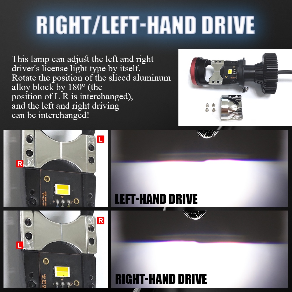Đèn Pha LED H4 Mini 3000K 4300K 6000K Ánh Sáng Cao / Thấp Không Có Radio 3 Màu Phích Cắm Và Sử Dụng Điện Cho Xe Hơi
