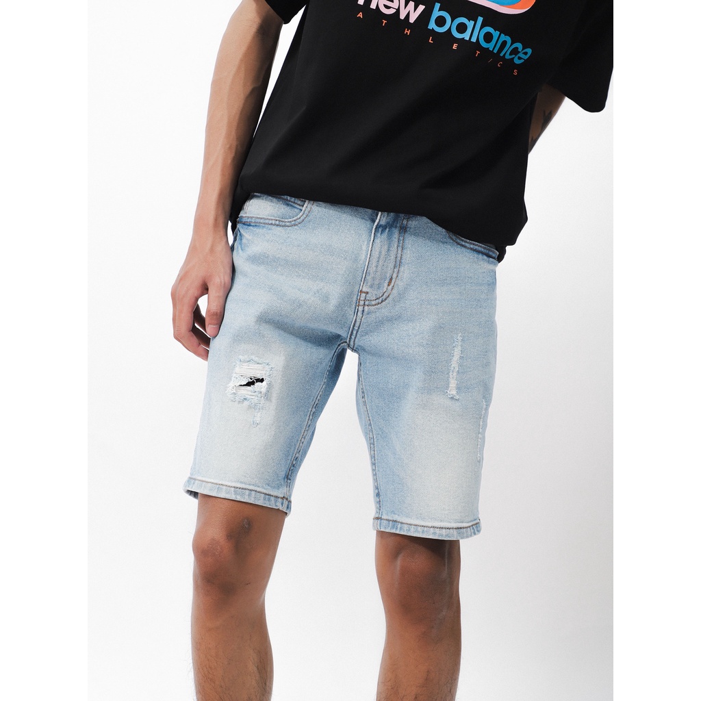 Quần short jean nam DEFOXX,chất liệu vải jean co dãn ,form ngang gối,HÀNG VNXK