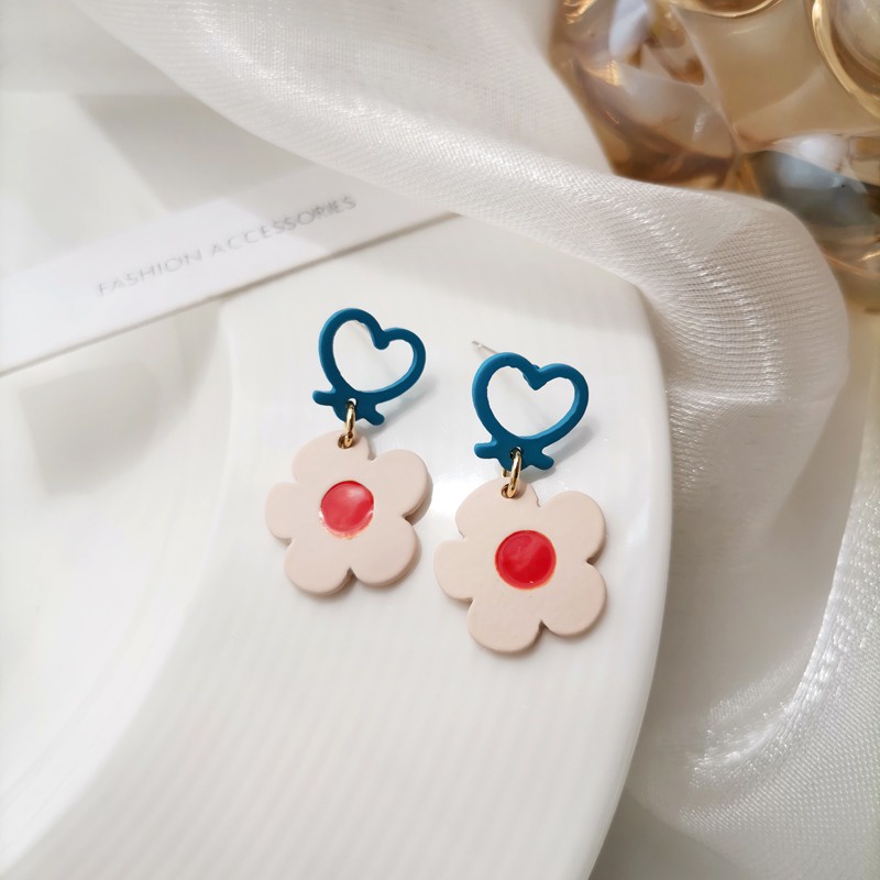 Bông tai dễ thương gấu hoa xinh xắn