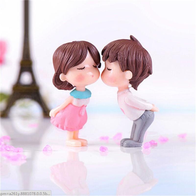Hl Set 2 Mô Hình Cặp Đôi Mini Trang Trí Sân Vườn