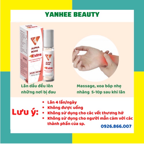 Dầu lăn xoa bóp Alpha Bone Extra hỗ trợ giảm đau nhanh xương khớp, cơ bắp và các cơn đau đầu, vết bầm tím, côn trùng cắn