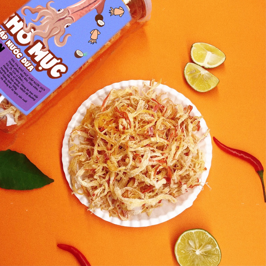 Mực khô hấp nước dừa xé sợi , hũ pet 300G ,mực khô, khô mực, đồ ăn vặt Hà Nội vừa ngon vừa rẻ