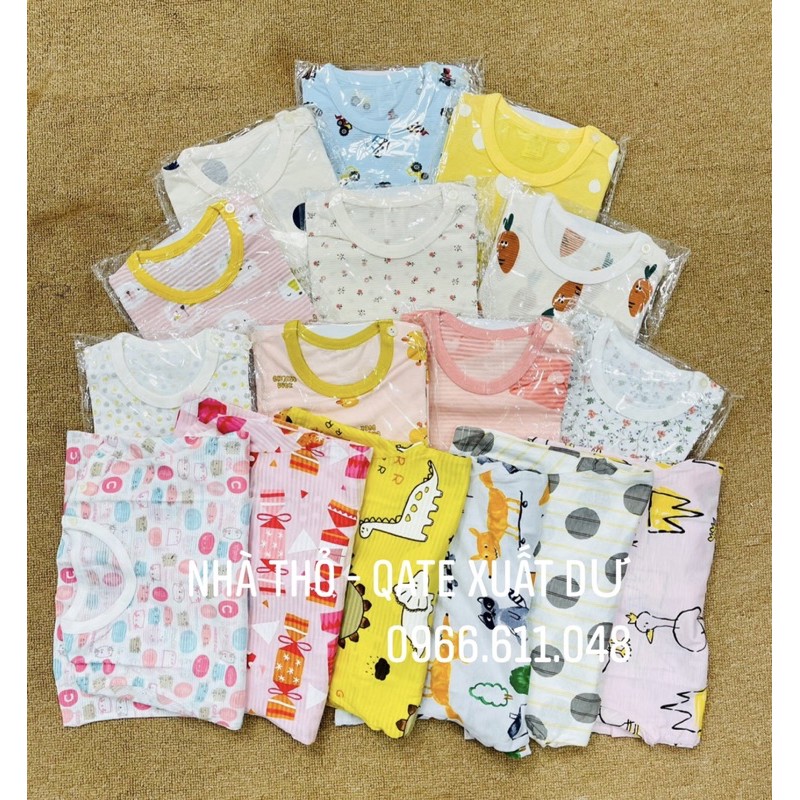 Bộ cộc tay/ngắn tay/đùi cotton sợi tre The Minou cho bé gái