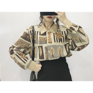 Áo sơ mi hoạ tiết vintage Duc Hanh