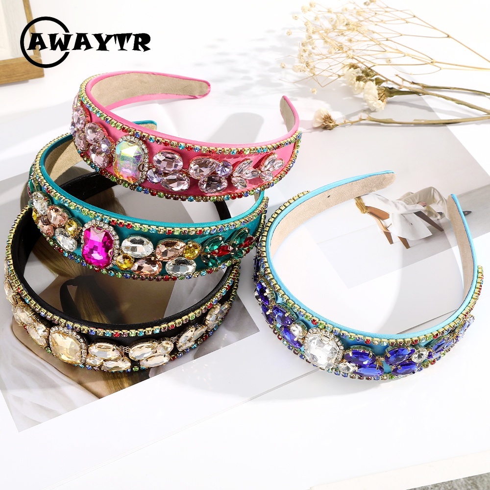 Băng đô bản rộng đính đá sang trọng cho nữ