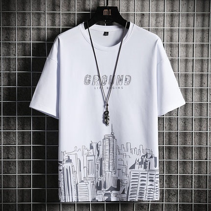 Áo Thun Tay Ngắn Cổ Tròn Dáng Rộng Thời Trang Mùa Hè Cho Nam Size M-3XL
