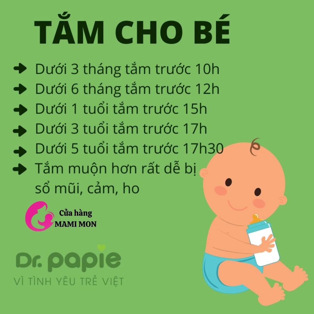 Nước lá tắm gội thảo dược an toàn cho bé sơ sinh Dr.papie Shop Mami Mon