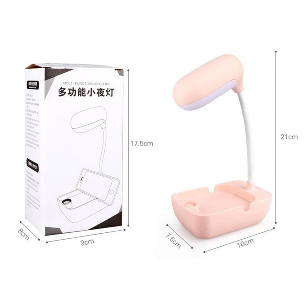 Đèn học để bàn cắm điện ánh sáng trắng có kê điện thoại mã 36015