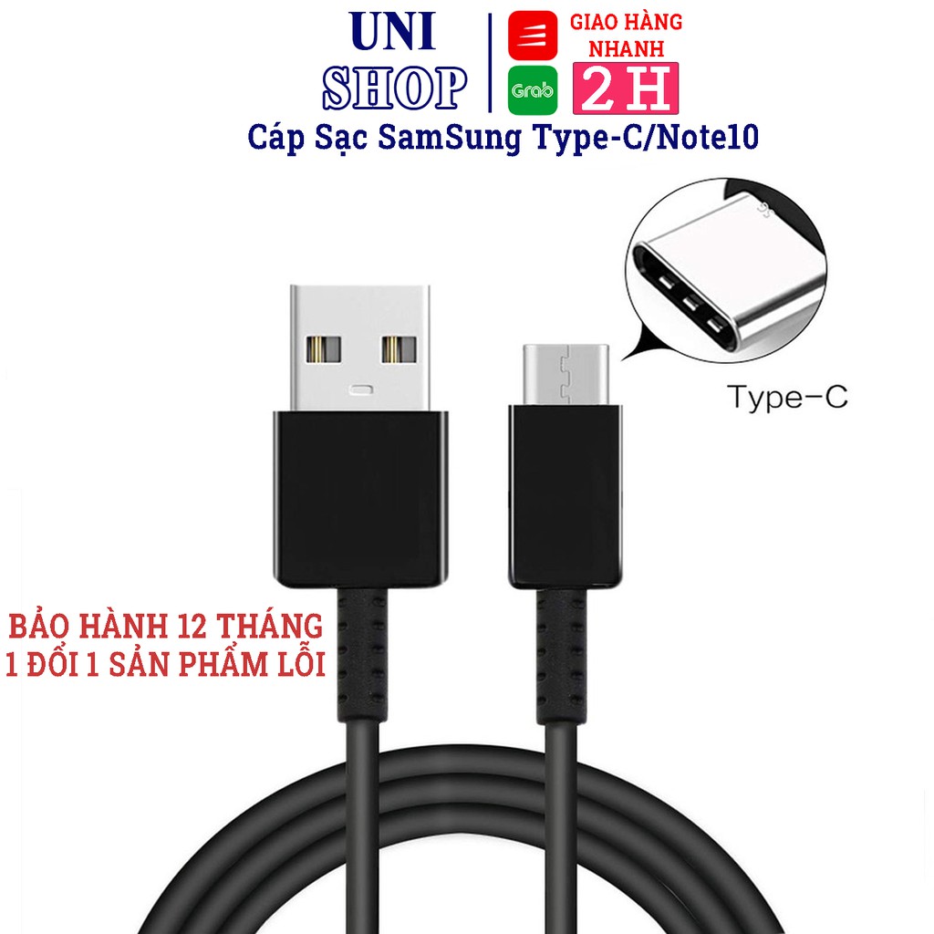 Dây cáp sạc nhanh Type C Samsung Galaxy S8/S8 Plus/ note/ S9/S10/ Note10 chính hãng - Uni Shop