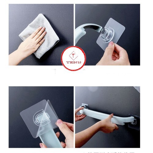 Thanh treo quần áo giá treo khăn nhà tắm dán tường siêu dính dài 45cm nhựa cao cấp chịu lực tốt màu xanh hồng