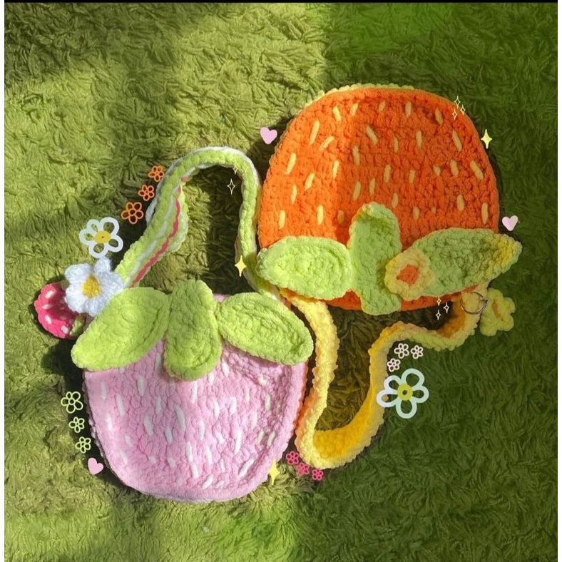 Túi Len Dâu Tây Handmade