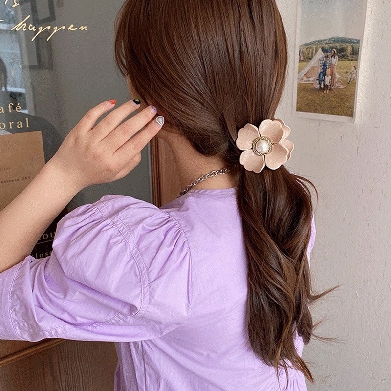 Kẹp tóc thời trang hè hình bông hoa dành cho nữ hàm răng cá mập