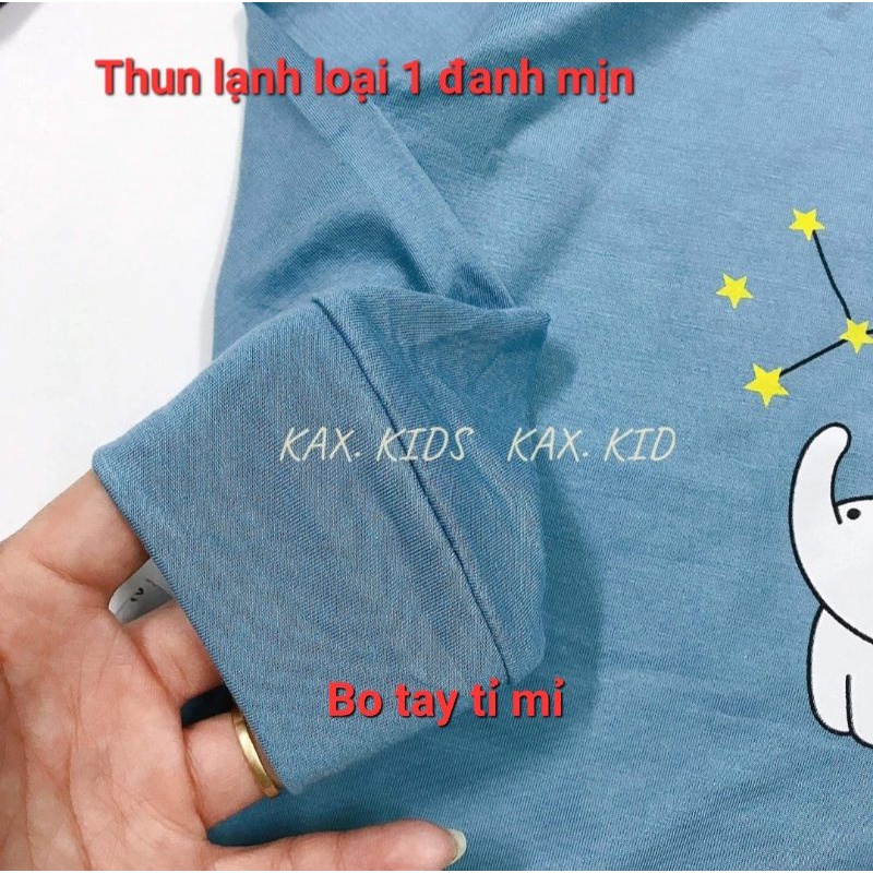 Áo bún thun lạnh dài tay bé trai bé gái size đại 15-25kg chất đẹp
