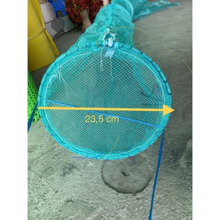 Combo 5 cái Dớn đặt, bắt cá, tôm, tép, lươn, rắn, ếch, cua.., đường kính 23,5cm, dài 180cm, 2 hom, bầu xanh dài 110cm