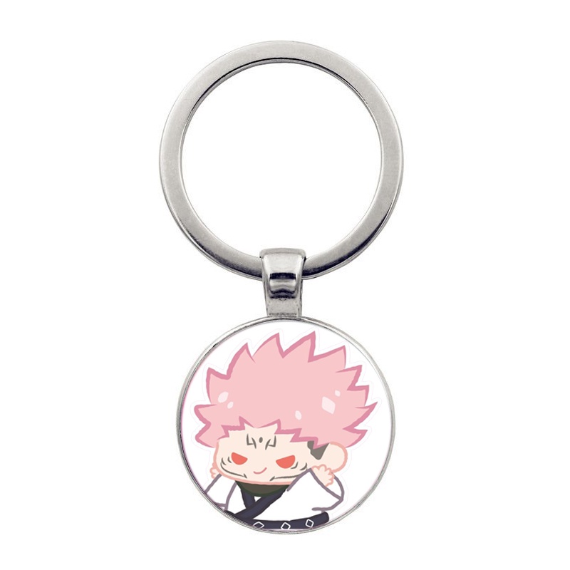 (30k) Móc khóa tròn kim loại in hình JUJUTSU KAISEN ver TẬP THỂ DỤC anime chibi xinh xắn độc đáo