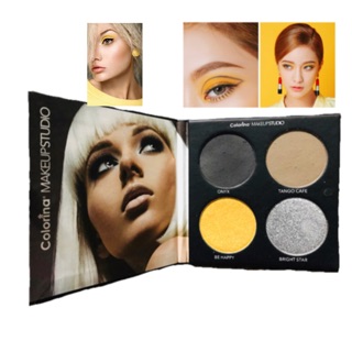 Phấn Mắt Trang Điểm Cao Cấp 4 Màu Vàng Xám Ô Lớn - Chính Hãng