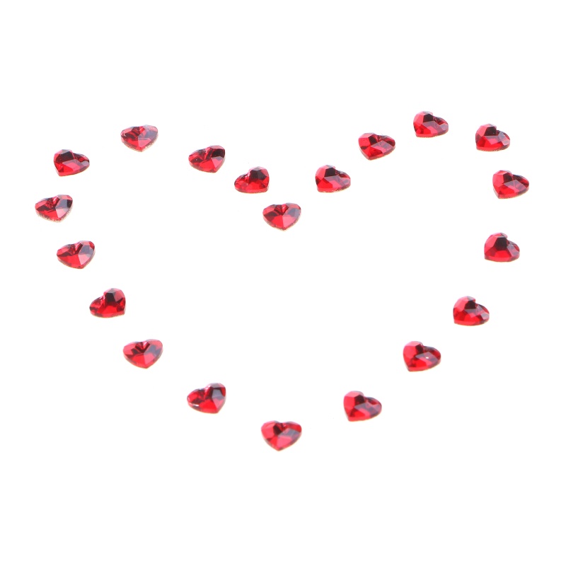 Hạt Pha Lê Thủy Tinh Hình Trái Tim Mặt Phẳng Trang Trí Móng Tay Ngày Valentines