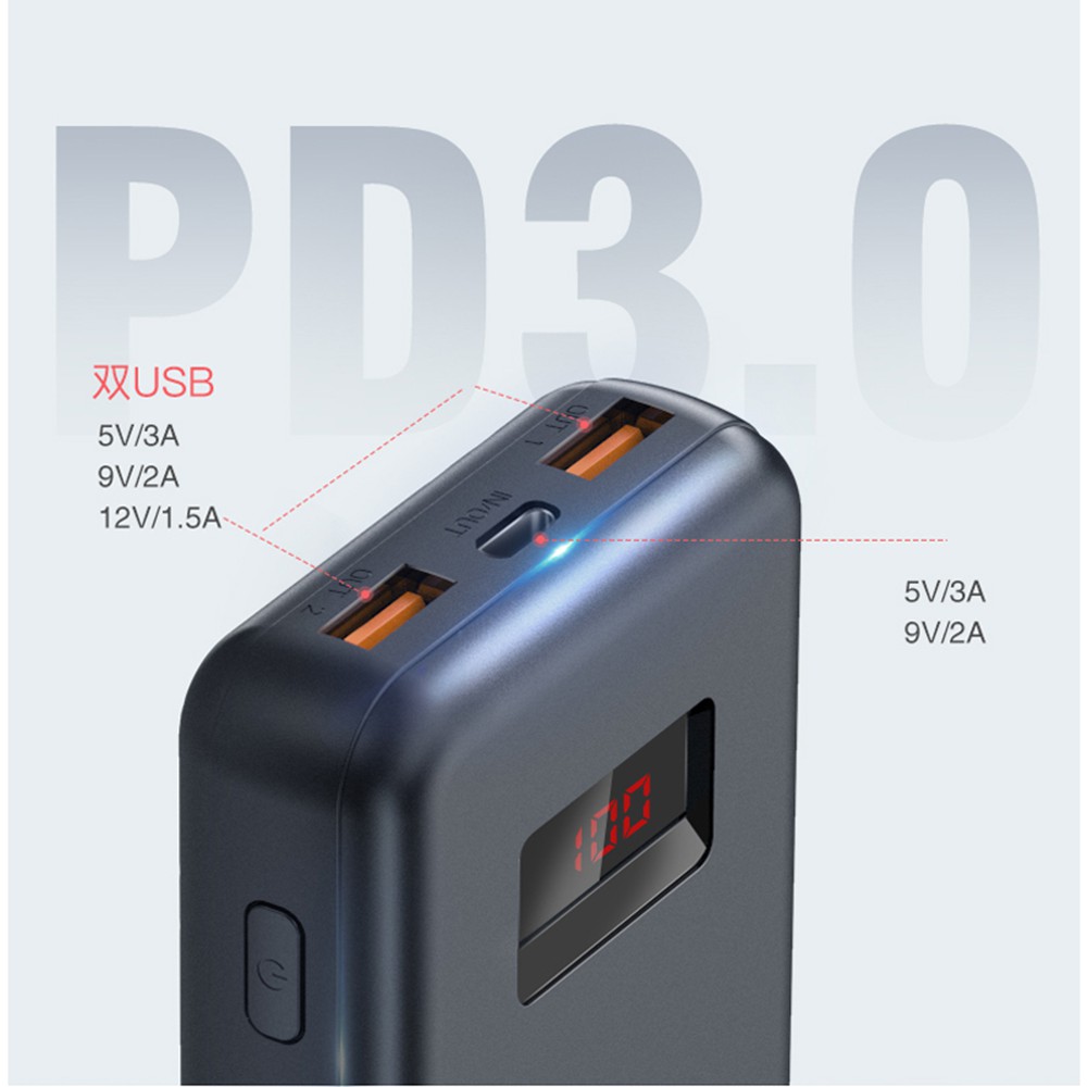 Sạc dự phòng yoobao PD 10000 mAh,PD 3.0 sạc siêu nhanh