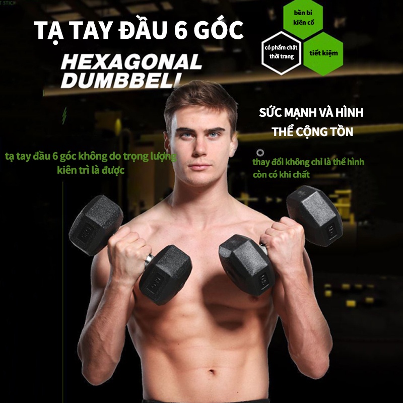 Tạ tập tay 2.5-10KG bánh tạTạ đơn lõi gang đặc bọc cao su cao cấp thể dục tại nhà -Giao hàng nhanh