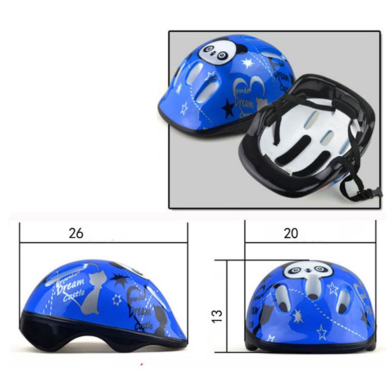 Bảo vệ cho bé 4-12 tuổi chơi thể thao khỏi chấn thương Panda Helmet (xanh)