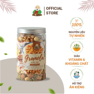 Granola Siêu Hạt Giảm Cân Nguyên Vị MR.JOHNNY 450g - Hạt Dinh Dưỡng Mix Nhập Khẩu, Ăn Liền, Thực Đơn Cho Mẹ Bầu
