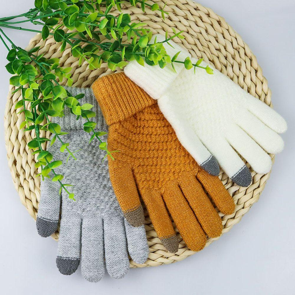 1 Đôi Găng Tay Dày Co Giãn Có Thể Chạm Màn Hình Cảm Ứng Thời Trang Unisex