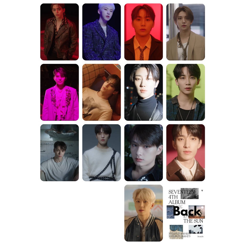 Set 14 card giấy bo góc in 2 mặt ảnh nhóm Seventeen - Face the Sun có nhiều mẫu chọn