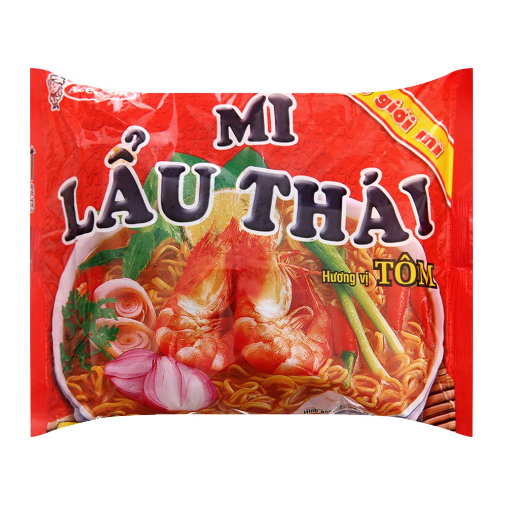 Mì Lẩu Thái Hương Vị Tôm Chua Cay Thùng 30 gói x 80g/gói