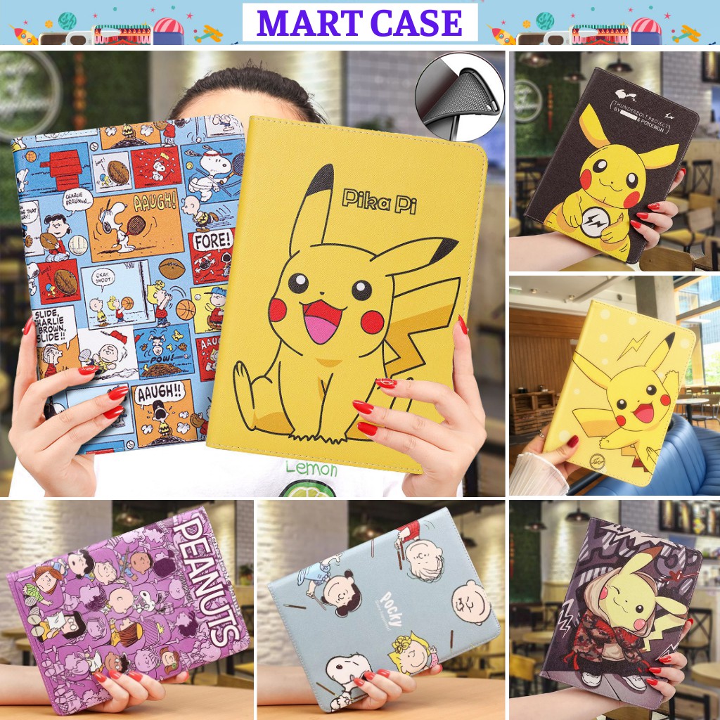 Ốp ipad silicon hoạt hình Pi Ka Chu ngồi ốp ipad Pro 10.5/Air 3/10.2 gen 7/8/Air 2/Air 1...MART CASE