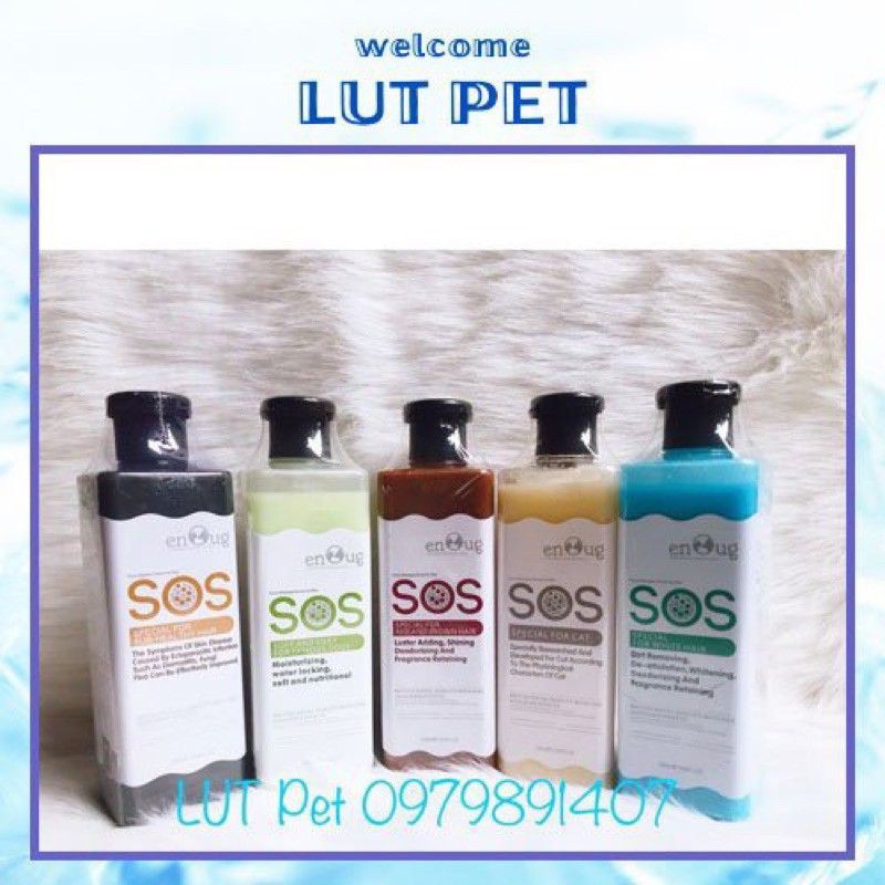 Tv123 Sữa tắm SOS chó mèo - dầu tắm sos khử mùi hôi dưỡng lông mượt tránh rụng lông trị viêm da -bin123