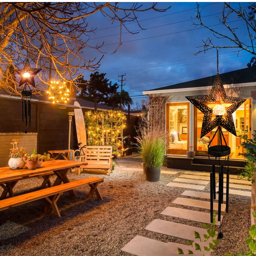 Đèn Năng Lượng Mặt Trời Bằng Kim Loại Hình Quả Cầu Trang Trí Kính Sân Vườn