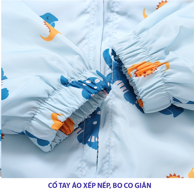 Áo khoác gió tai gấu liền mũ trẻ em Hàng Quảng Châu cao cấp cho bé trai bé gái mặc thu đông AD07
