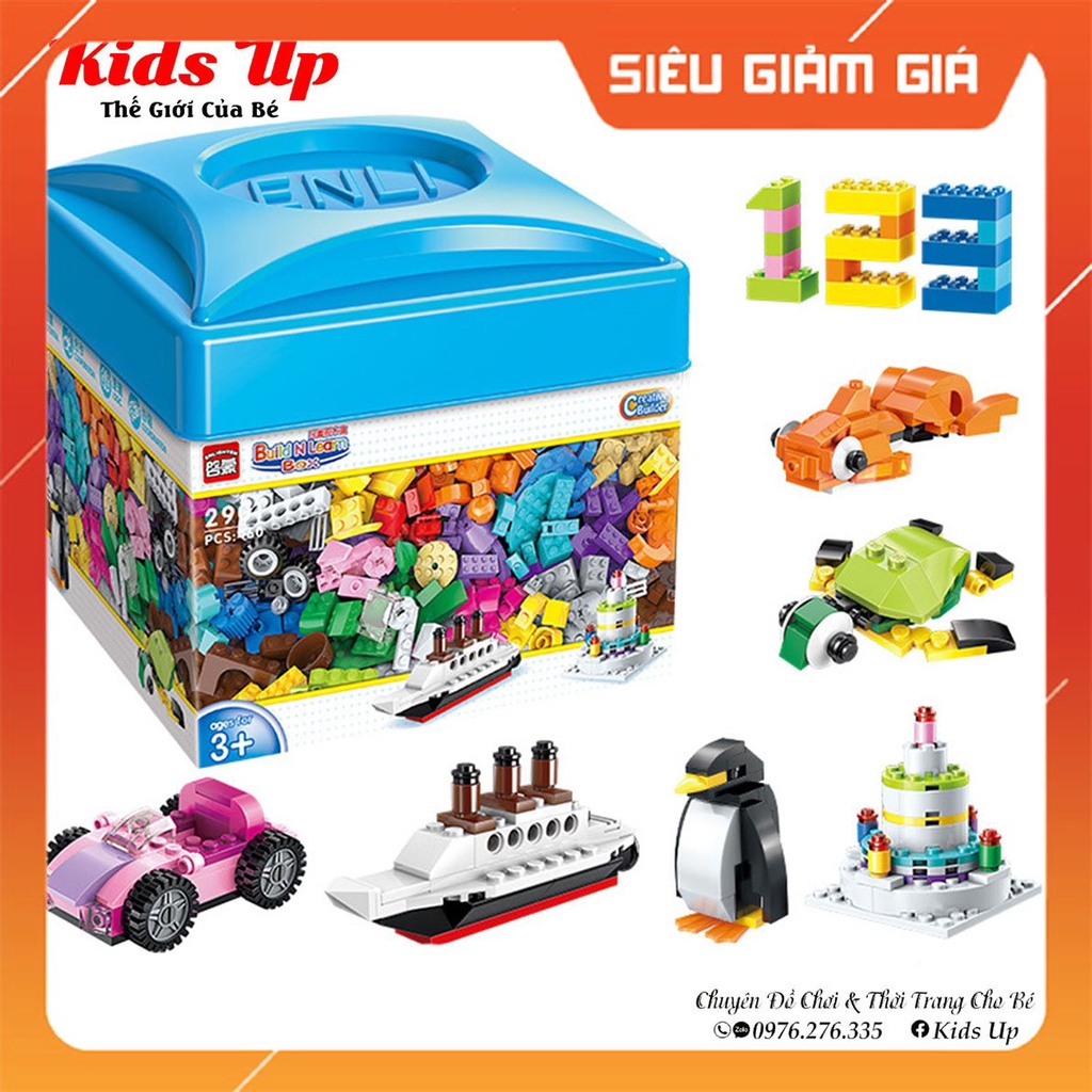 Bộ xếp hình nhiều chi tiết, đồ chơi phát triển tư duy cho bé