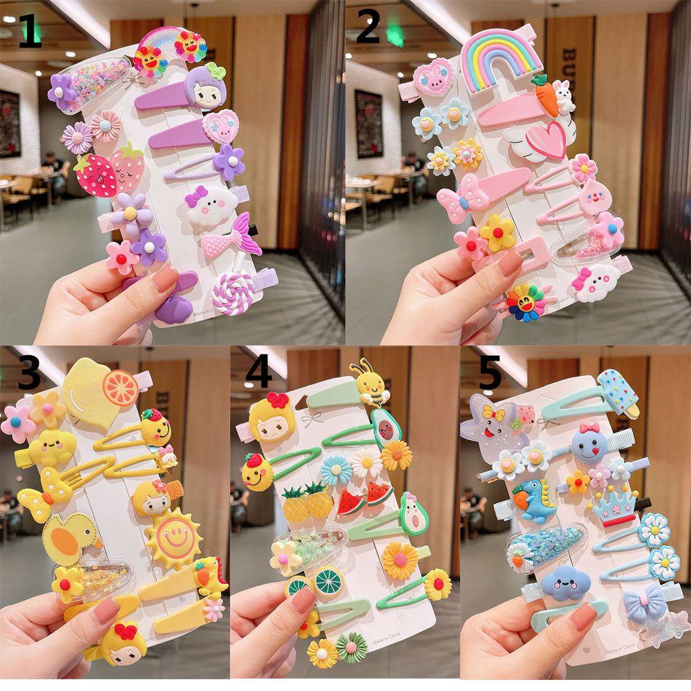Set 14 Kẹp Tóc Hoạt Hình Dễ Thương Cho Bé Gái