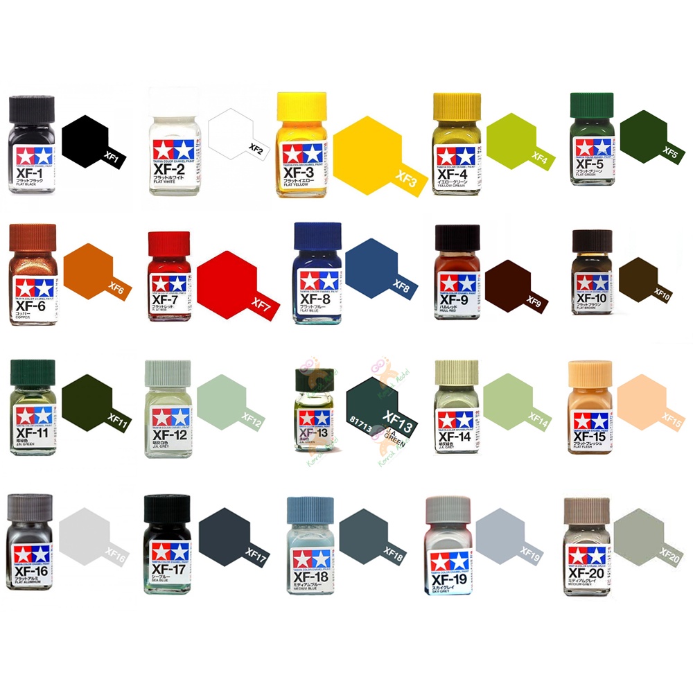 Sơn mô hình Tamiya Enamel Paint gồm 20 màu từ XF-1 ~ XF-20 [SMH]