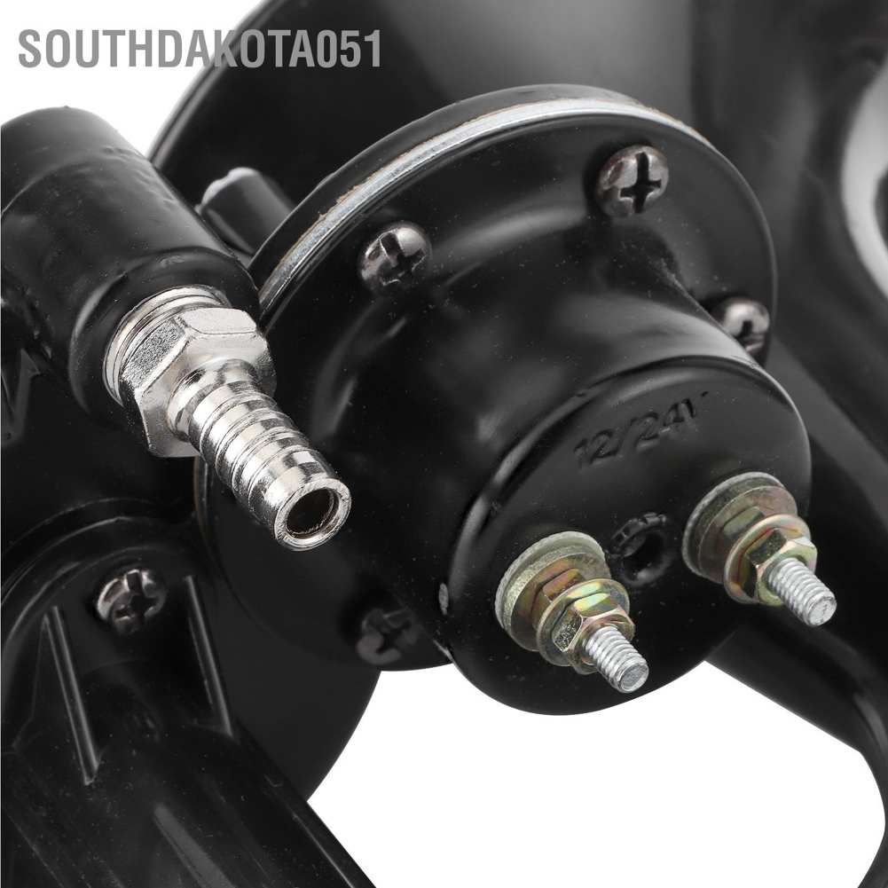 Còi hơi ốc sên điện tử 12V/ 24V 120dB âm thanh lớn màu đen thông dụng dành cho xe hơi xe buýt xe tải xe lửa