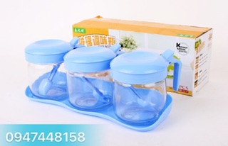 Bộ 3 lọ thuỷ tinh đựng gia vị