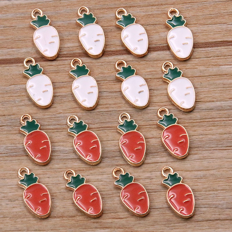 Set 10 Cà Rốt Tráng Men Mini 7 * 15mm Tự Làm Trang Sức