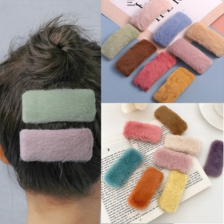 Kẹp Tóc Lông Cừu Mềm Mại Phong Cách Hàn Quốc Xinh Xắn