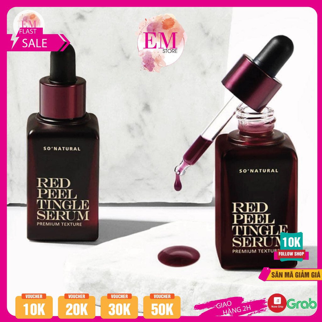 Tinh chất thay da sinh học So’Natural Red Peel Tingle Serum 35ml làm trắng da hết mụn