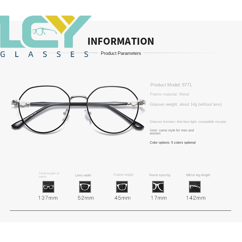 Kính Mát Gọng Kim Loại Thay Đổi Màu Sắc Thời Trang Cho Nam Và Nữ 9771