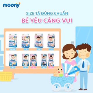 Tã bỉm dán/ quần moony nb90/ s84/m64/l54/m58/l44/xl38