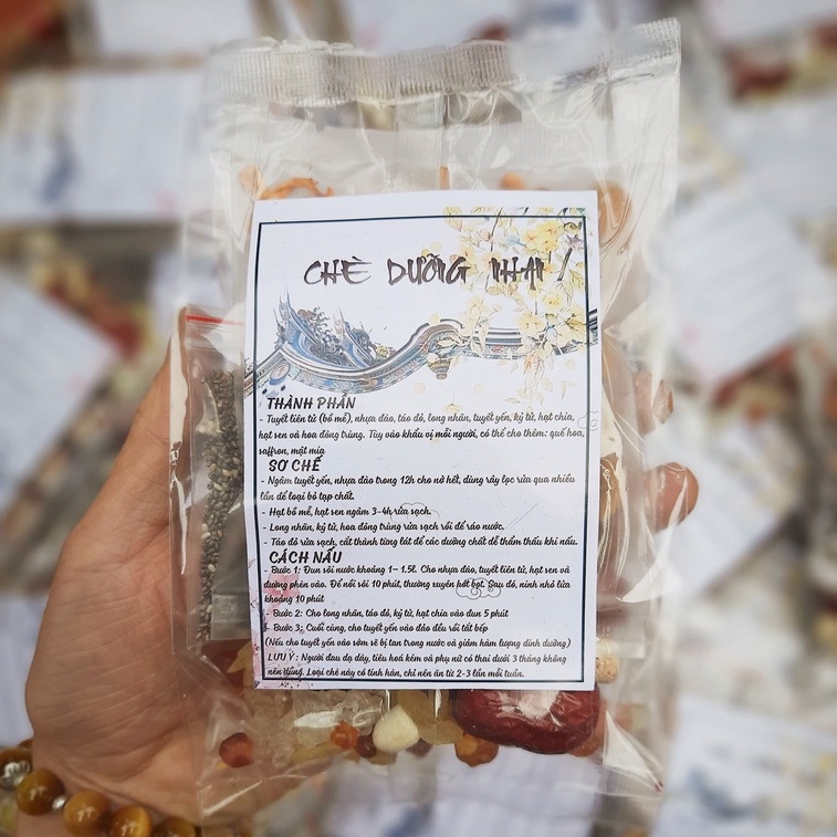 Chè Dưỡng Nhan Tuyết Yến Nhựa Đào gói lớn 500g cho 15-25 người ăn