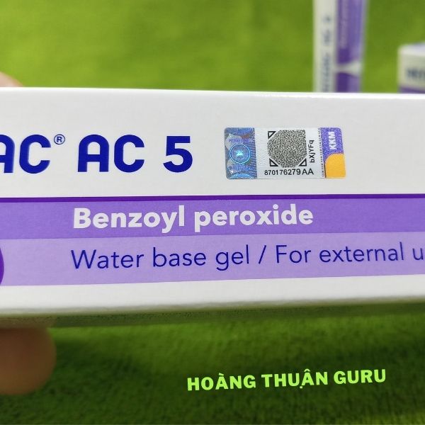 Benzac ac 5 % Galderma - benzoyl peroxide gel gốc nước ngừa mụn sưng đỏ tuýp 15g