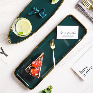 Tô sứ hình vuông màu xanh lá phong cách bắc âu