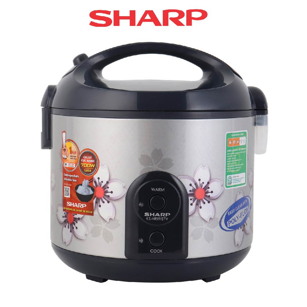 Nồi Cơm Điện 1,8 lít Sharp KS-NR191STV"SS" - Hàng chính hãng