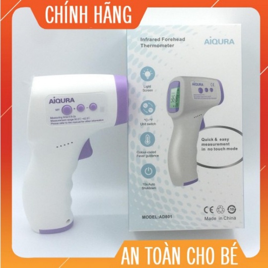 Nhiệt kế điện tử hồng ngoại - Máy đo nhiệt độ aiquda ad801 chính hãng LM0013