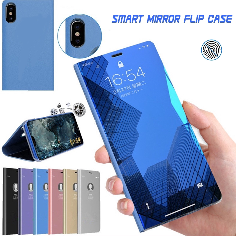 Smart Mirror Flip Case Xiaomi Redmi 9C 9A 9 10X 5G 4G Mi Note 10 Lite Pro Phone Case Holder Stand Back Cover